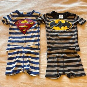 Hanna Andersson Superman and Batman short pajamas size 2T